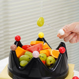 Maxbell Crown Fruit Plate Decorative Fruit Serving Tray for Countertop Party Wedding Black
