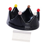 Maxbell Crown Fruit Plate Decorative Fruit Serving Tray for Countertop Party Wedding Black