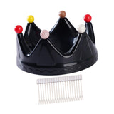 Maxbell Crown Fruit Plate Decorative Fruit Serving Tray for Countertop Party Wedding Black