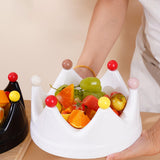 Maxbell Crown Fruit Plate Decorative Fruit Serving Tray for Countertop Party Wedding Black
