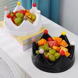 Maxbell Crown Fruit Plate Decorative Fruit Serving Tray for Countertop Party Wedding White