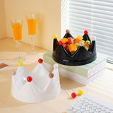 Maxbell Crown Fruit Plate Decorative Fruit Serving Tray for Countertop Party Wedding White