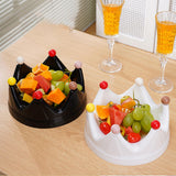 Maxbell Crown Fruit Plate Decorative Fruit Serving Tray for Countertop Party Wedding White