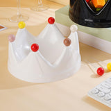 Maxbell Crown Fruit Plate Decorative Fruit Serving Tray for Countertop Party Wedding White