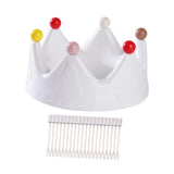 Maxbell Crown Fruit Plate Decorative Fruit Serving Tray for Countertop Party Wedding White