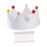 Maxbell Crown Fruit Plate Decorative Fruit Serving Tray for Countertop Party Wedding White