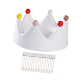 Maxbell Crown Fruit Plate Decorative Fruit Serving Tray for Countertop Party Wedding White