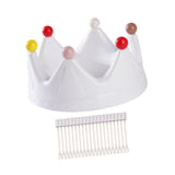 Maxbell Crown Fruit Plate Decorative Fruit Serving Tray for Countertop Party Wedding White