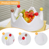 Maxbell Crown Fruit Plate Decorative Fruit Serving Tray for Countertop Party Wedding White