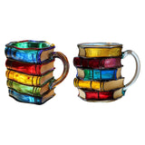 Maxbell Books Stack Coffee Cup Painted Book Mug for Writer Book Club Members