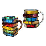 Maxbell Books Stack Coffee Cup Painted Book Mug for Writer Book Club Members