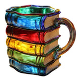 Maxbell Books Stack Coffee Cup Painted Book Mug for Writer Book Club Members