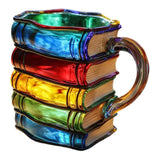 Maxbell Books Stack Coffee Cup Painted Book Mug for Writer Book Club Members