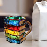 Maxbell Books Stack Coffee Cup Painted Book Mug for Writer Book Club Members