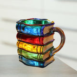 Maxbell Books Stack Coffee Cup Painted Book Mug for Writer Book Club Members