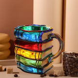 Maxbell Books Stack Coffee Cup Painted Book Mug for Writer Book Club Members