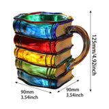 Maxbell Books Stack Coffee Cup Painted Book Mug for Writer Book Club Members