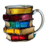 Maxbell Books Stack Coffee Cup Painted Book Mug for Writer Book Club Members