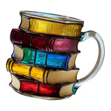 Maxbell Books Stack Coffee Cup Painted Book Mug for Writer Book Club Members