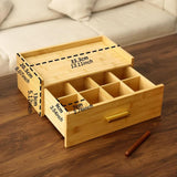 Maxbell Wood Tea Bag Organizer Grid Tea Station Chest for Countertop Office Festival
