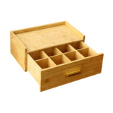 Maxbell Wood Tea Bag Organizer Grid Tea Station Chest for Countertop Office Festival