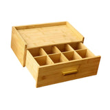 Maxbell Wood Tea Bag Organizer Grid Tea Station Chest for Countertop Office Festival