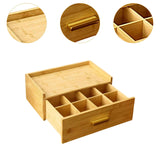 Maxbell Wood Tea Bag Organizer Grid Tea Station Chest for Countertop Office Festival