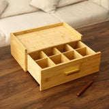 Maxbell Wood Tea Bag Organizer Grid Tea Station Chest for Countertop Office Festival