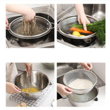Maxbell Colander with Bowl Set with Handles Rice Rinser Large Capacity Food Strainer