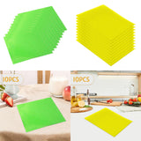 Maxbell 10x Fridge Shelf Liners Storage Refrigerator Mat for Kitchen Shelves Cabinet green