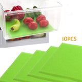 Maxbell 10x Fridge Shelf Liners Storage Refrigerator Mat for Kitchen Shelves Cabinet green
