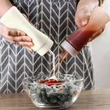 Maxbell 3x Sauce Bottles Squeeze with Small Pointed Nozzle for Dressing Barbecue BBQ White