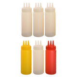 Maxbell 3x Sauce Bottles Squeeze with Small Pointed Nozzle for Dressing Barbecue BBQ White