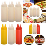 Maxbell 3x Sauce Bottles Squeeze with Small Pointed Nozzle for Dressing Barbecue BBQ White
