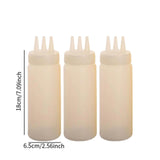 Maxbell 3x Sauce Bottles Squeeze with Small Pointed Nozzle for Dressing Barbecue BBQ White