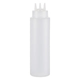 Maxbell 3x Sauce Bottles Squeeze with Small Pointed Nozzle for Dressing Barbecue BBQ White