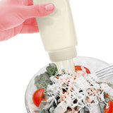 Maxbell 3x Sauce Bottles Squeeze with Small Pointed Nozzle for Dressing Barbecue BBQ White
