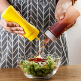 Maxbell 3x Sauce Bottles Squeeze with Small Pointed Nozzle for Dressing Barbecue BBQ Yellow Red White