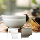 Maxbell Ceramic Matcha Bowl Tea Making Accessory Traditional Household Green Tea Cup Moon White