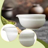 Maxbell Ceramic Matcha Bowl Tea Making Accessory Traditional Household Green Tea Cup Moon White