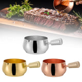Maxbell Mini Skillet Sauce Bowl with Handle Soy Sauce Dish for Soy Melting Chocolate Silver