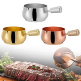 Maxbell Mini Skillet Sauce Bowl with Handle Soy Sauce Dish for Soy Melting Chocolate Silver
