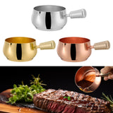 Maxbell Mini Skillet Sauce Bowl with Handle Soy Sauce Dish for Soy Melting Chocolate Silver