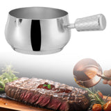 Maxbell Mini Skillet Sauce Bowl with Handle Soy Sauce Dish for Soy Melting Chocolate Silver