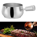 Maxbell Mini Skillet Sauce Bowl with Handle Soy Sauce Dish for Soy Melting Chocolate Silver
