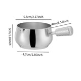 Maxbell Mini Skillet Sauce Bowl with Handle Soy Sauce Dish for Soy Melting Chocolate Silver