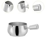 Maxbell Mini Skillet Sauce Bowl with Handle Soy Sauce Dish for Soy Melting Chocolate Silver
