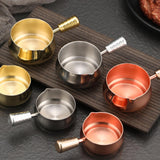 Maxbell Mini Skillet Sauce Bowl with Handle Soy Sauce Dish for Soy Melting Chocolate Silver