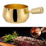 Maxbell Mini Skillet Sauce Bowl with Handle Soy Sauce Dish for Soy Melting Chocolate Gold