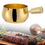 Maxbell Mini Skillet Sauce Bowl with Handle Soy Sauce Dish for Soy Melting Chocolate Gold